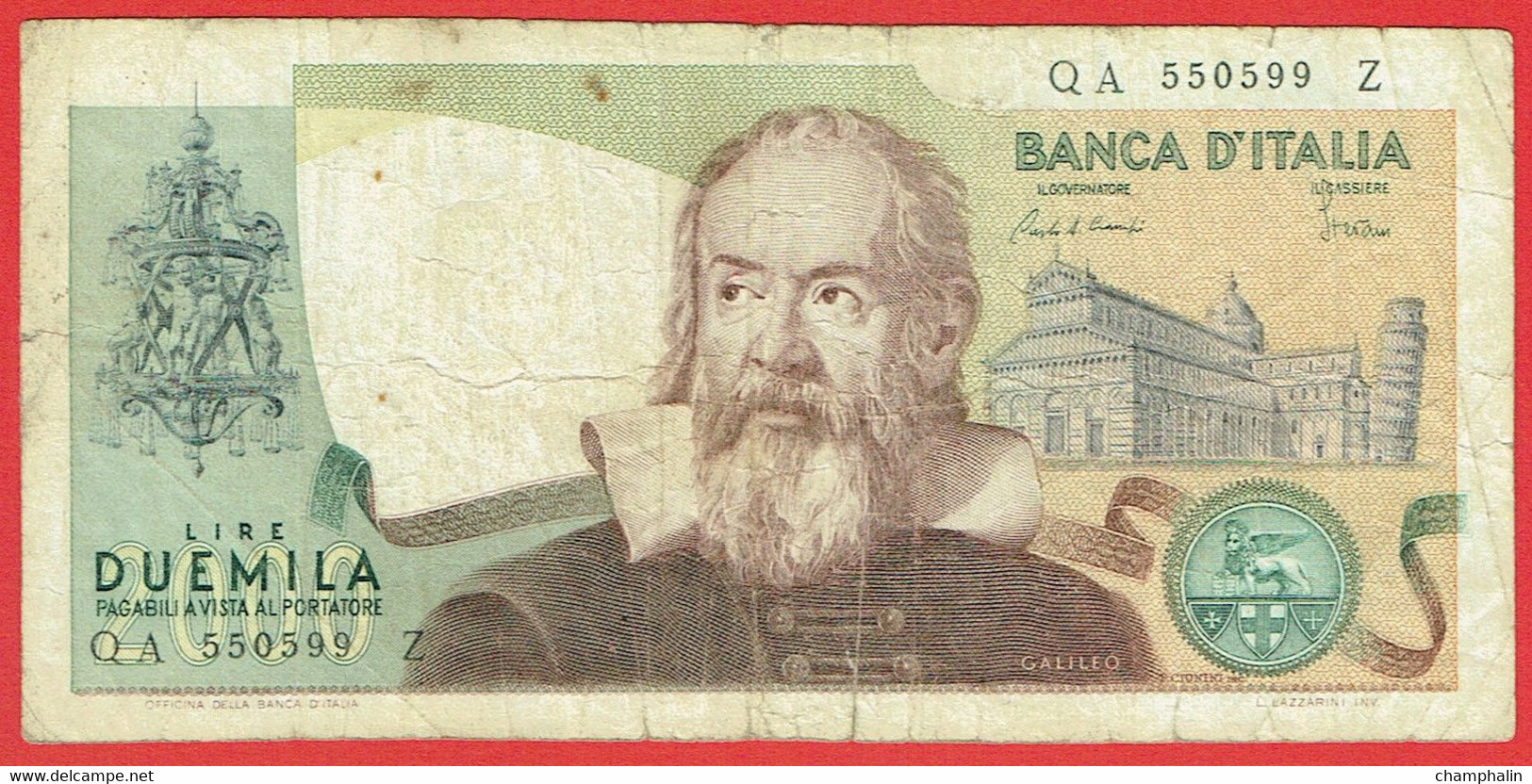 Italie - Billet De 2000 Lire - Galileo - 24 Octobre 1983 - P103c - 2.000 Lire