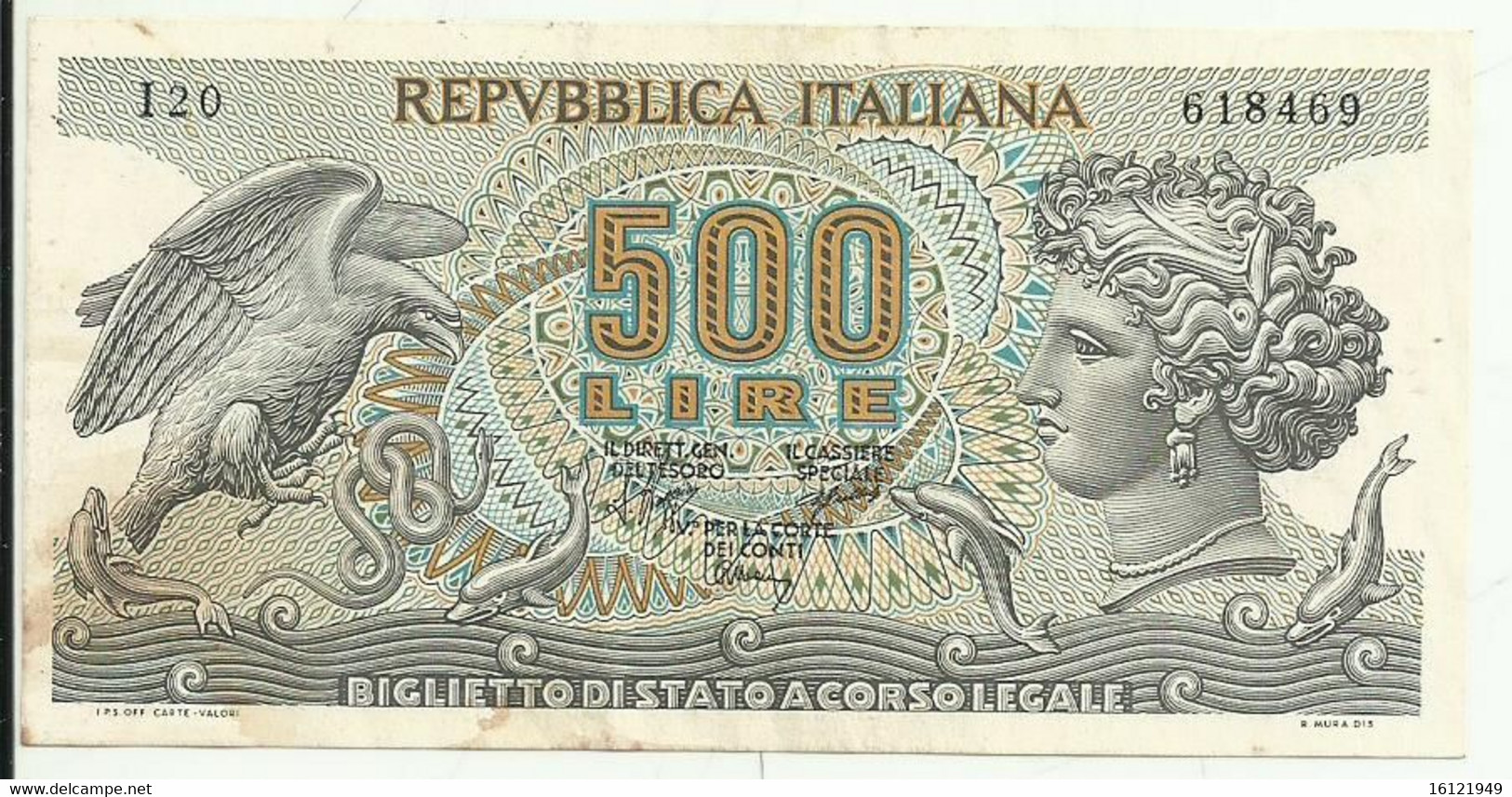 Z222 - 500 LIRE ARETUSA 23/02/1970 - 500 Liras