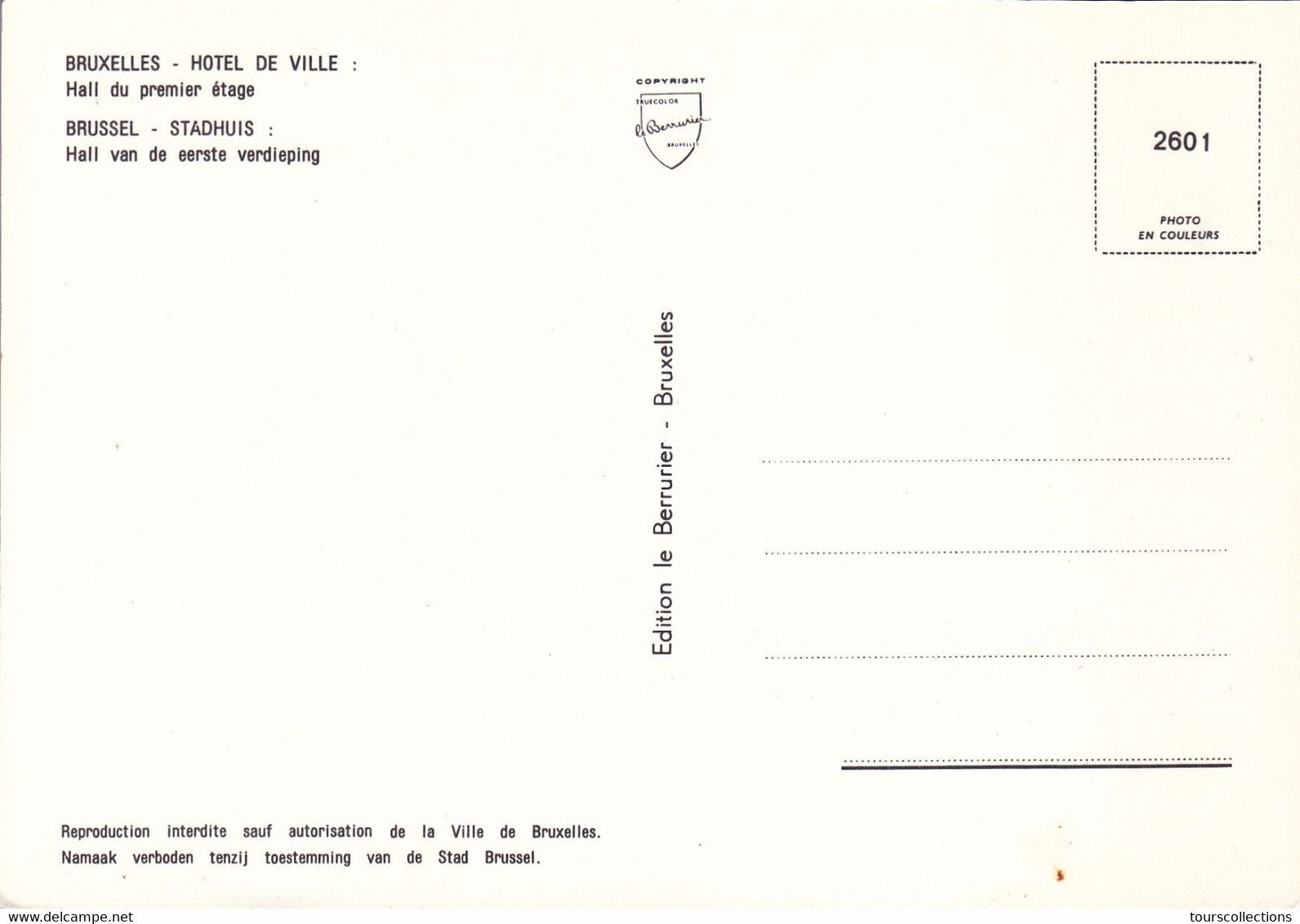 LOT De 12 CPSM BRUXELLES - HOTEL DE VILLE Extérieur Intérieur - Edition Le Berrurier - Belgique - Konvolute, Lots, Sammlungen