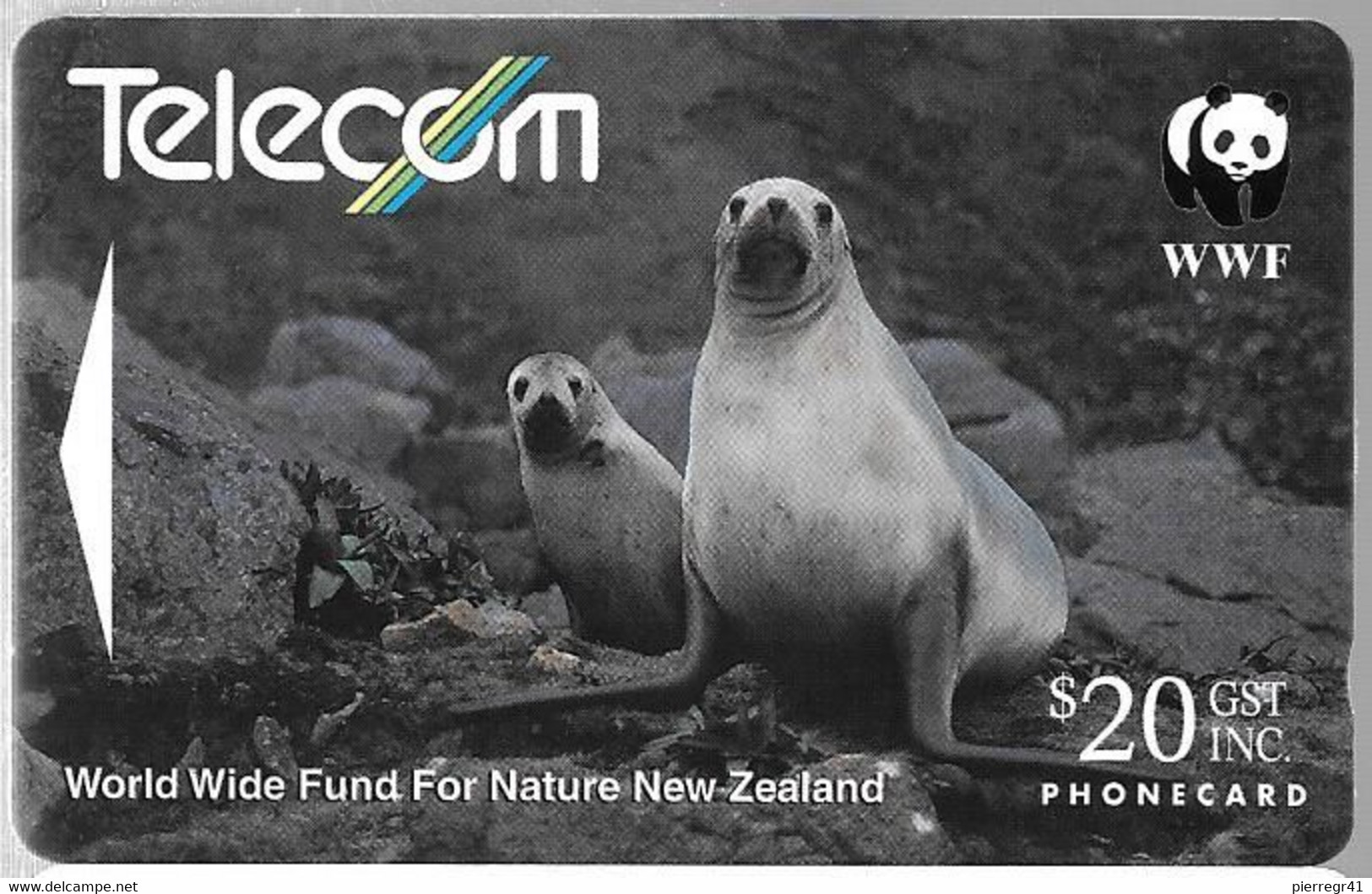 CARTE-MAGNETIQUE-New Zelande-20$--WWWF-LIONS De Mer-Utilisé-TBE - Dolphins