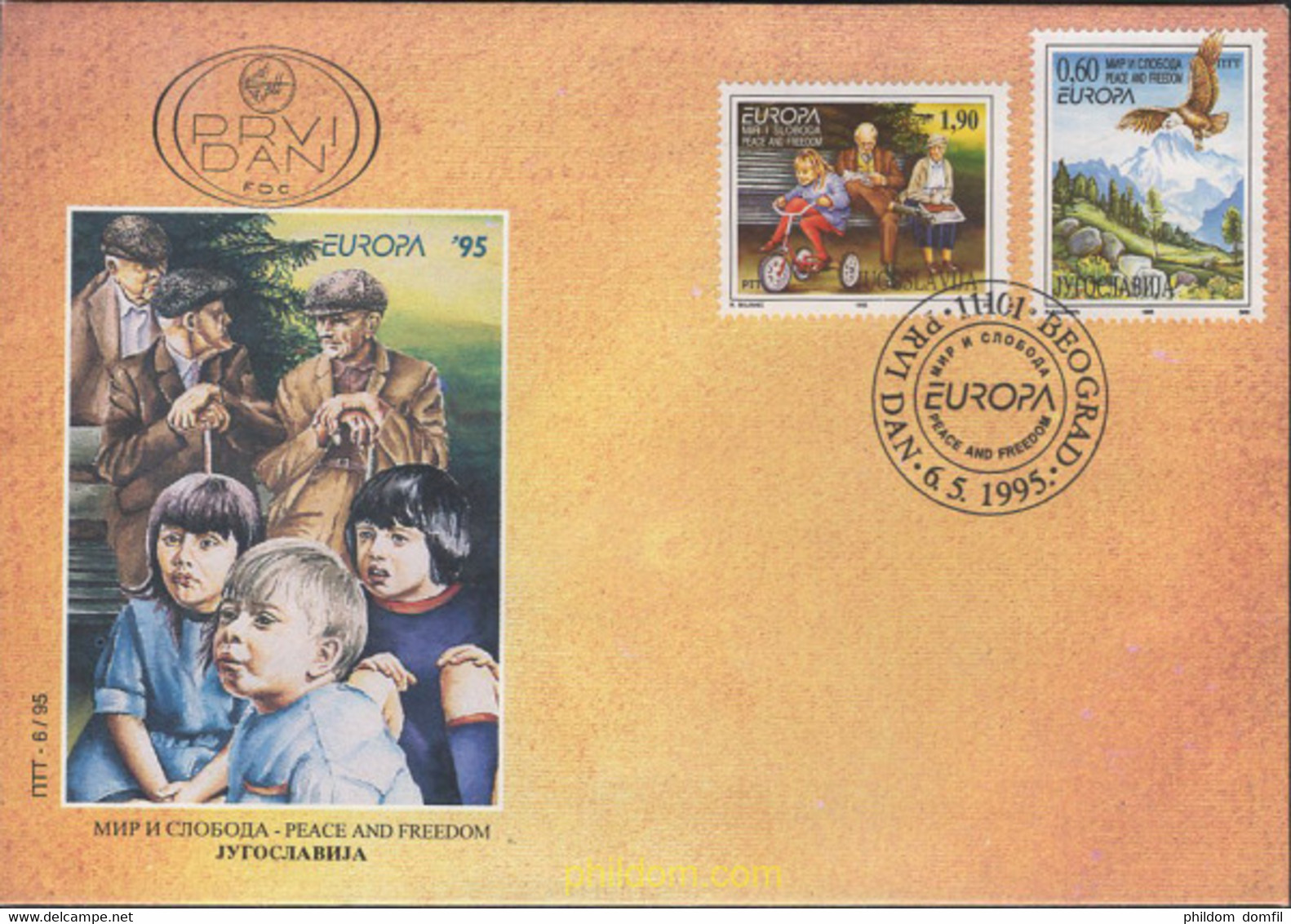 24483 MNH YUGOSLAVIA 1995 EUROPA CEPT. PAZ Y LIBERTAD - Used Stamps