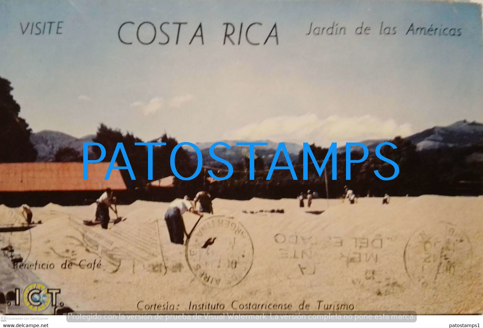 195744 COSTA RICA SAN JOSE COSTUMES MAN'S WORKING COFFEE POSTAL POSTCARD - Costa Rica