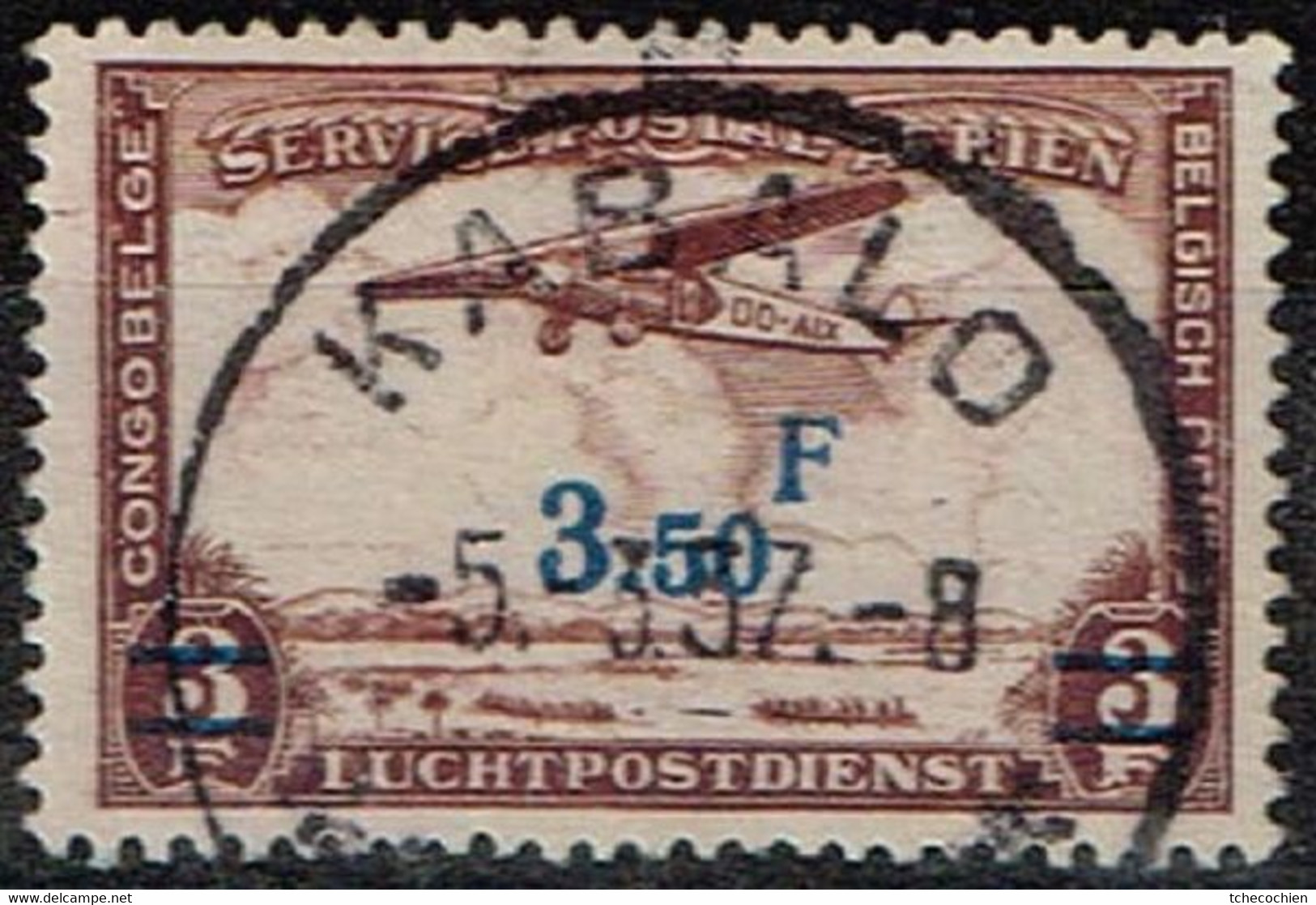 Congo Belge - 1936 - Y&T Poste Aérienne N° PA 17 Oblitéré Kabalo - Used Stamps