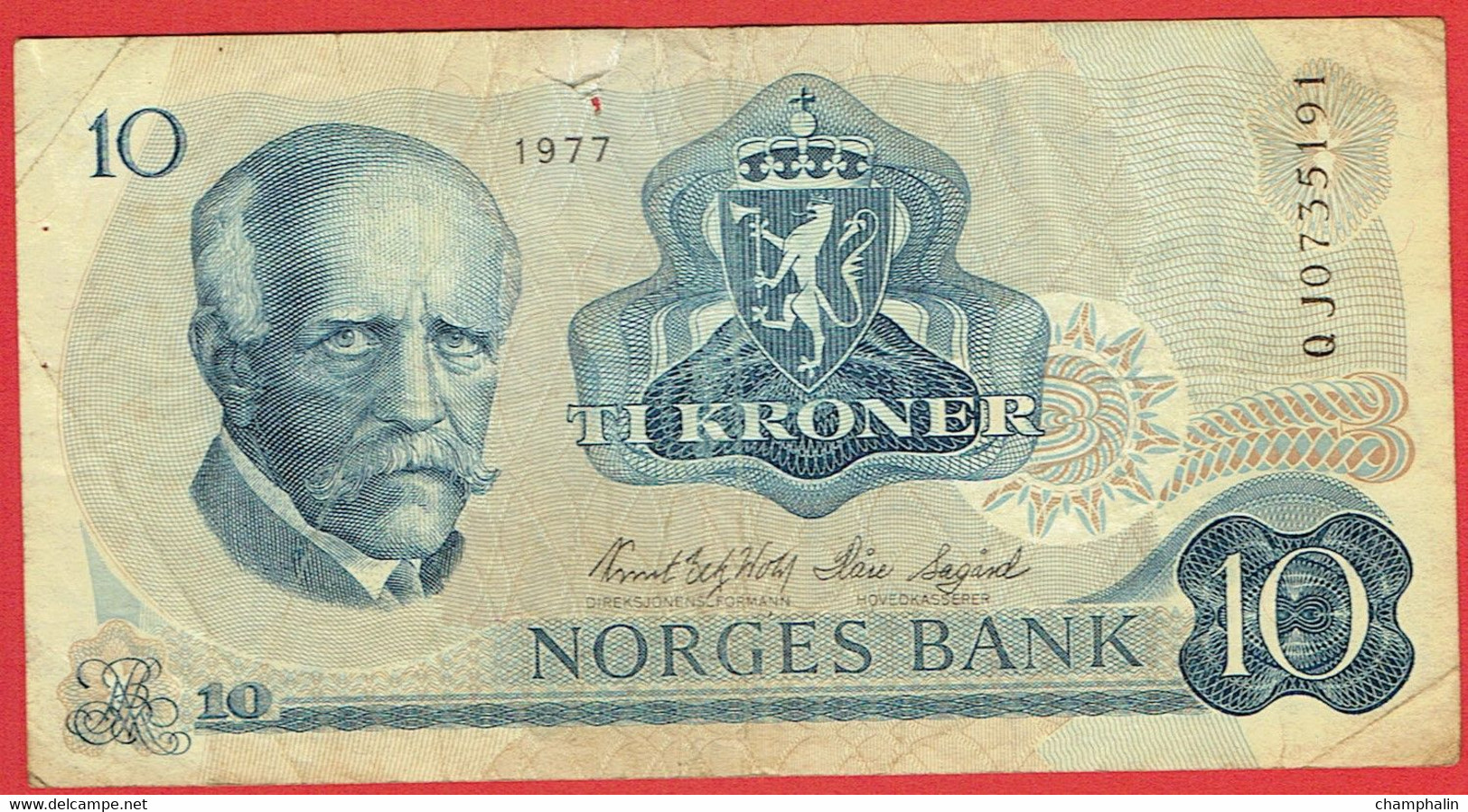 Norvège - Billet De 10 Kroner - Fridtjof Nansen - 1977 - P36b - Norvège