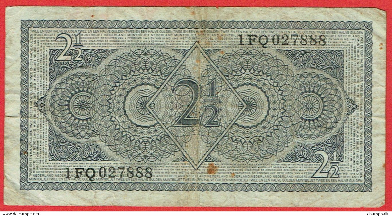 Pays-Bas - Billet De 2.5 Gulden - Juliana - 8 Août 1949 - P73 - 2 1/2 Gulden