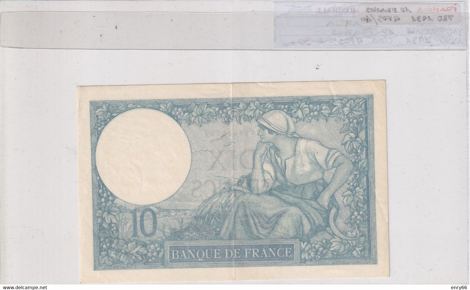 FRANCIA 10 FRANCS 1931 P 73D - 10 F 1916-1942 ''Minerve''