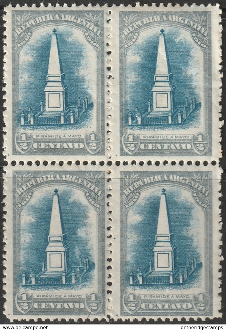 Argentina 1910 Sc 160  Block MNH** Some Creases - Nuevos