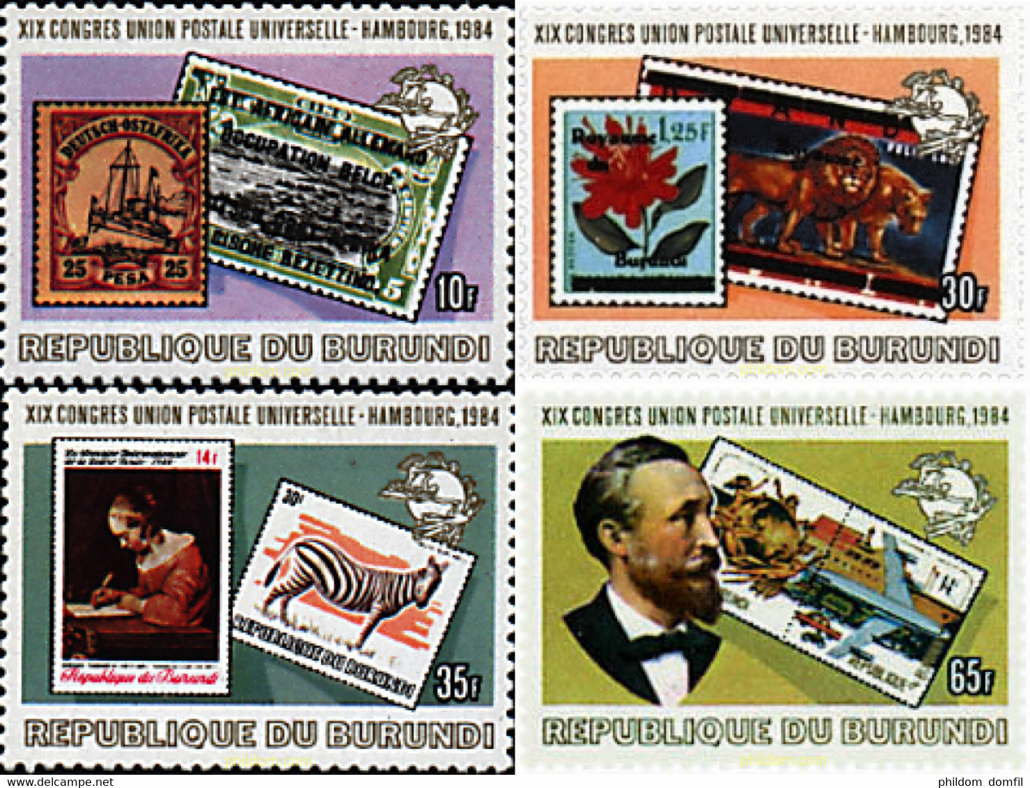 88410 MNH BURUNDI 1984 19 CONGRESO DE LA UPU EN HAMBURGO - Unused Stamps