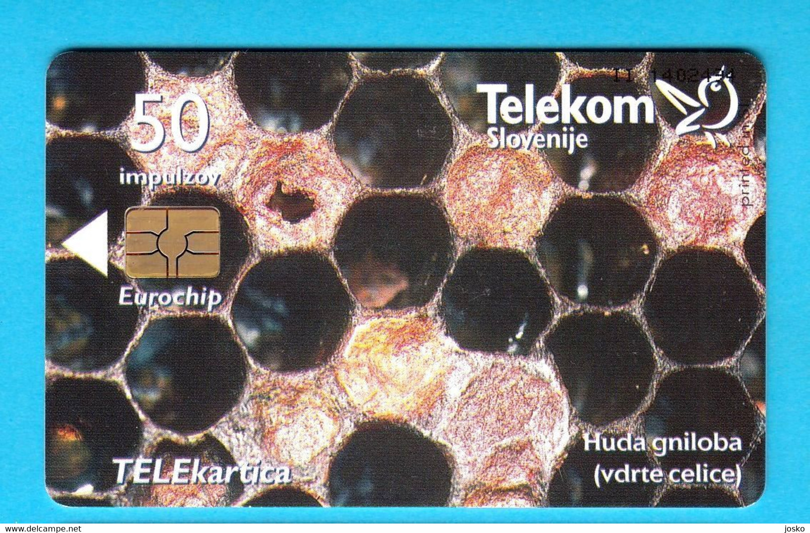 BEES - HONEYCOMB #2 Slovenian Old Rare Card * Honeybee Abeille Bee Biene Abeja Ape Bienen Api Abejas Abeilles Honeybees - Honingbijen