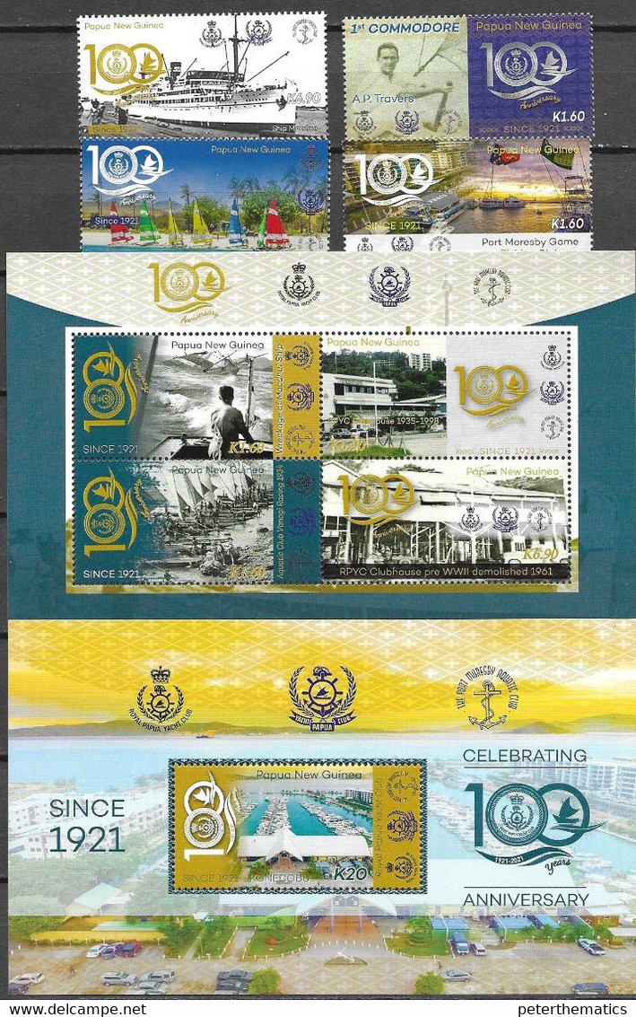 PAPUA NEW GUINEA, 2022, MNH, ROYAL PAPUA YACHT CLUB, RPYC, SHIPS, YACHTS, GAME FISHIING CLUB, 4v+SLT+S/SHEET - Other (Sea)