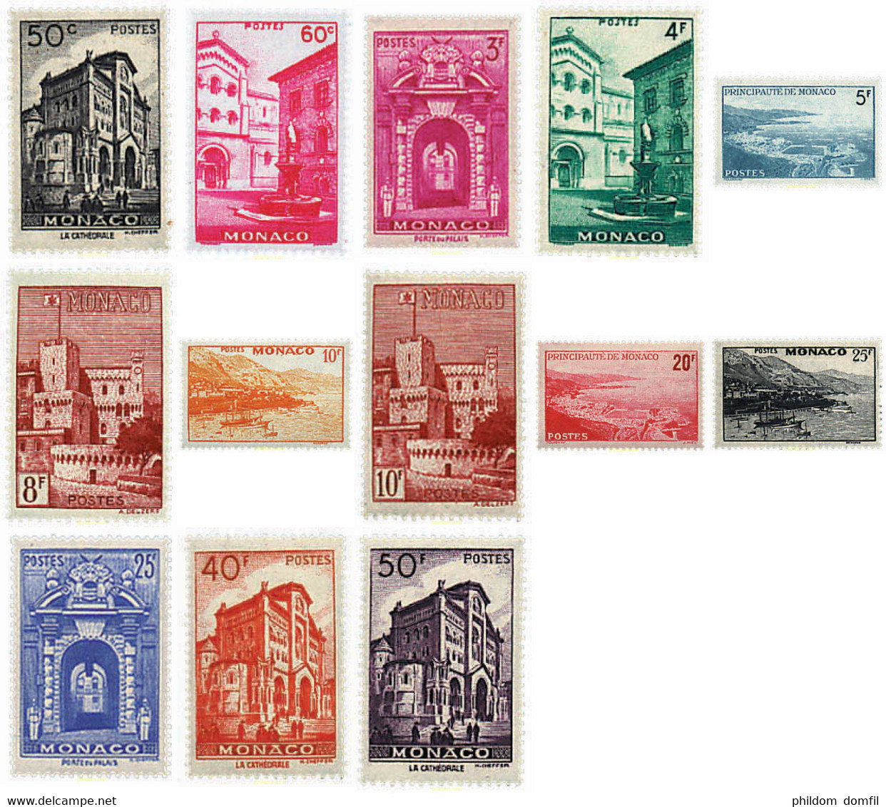 56086 MNH MONACO 1948 VISTAS DEL PRINCIPADO - Altri & Non Classificati