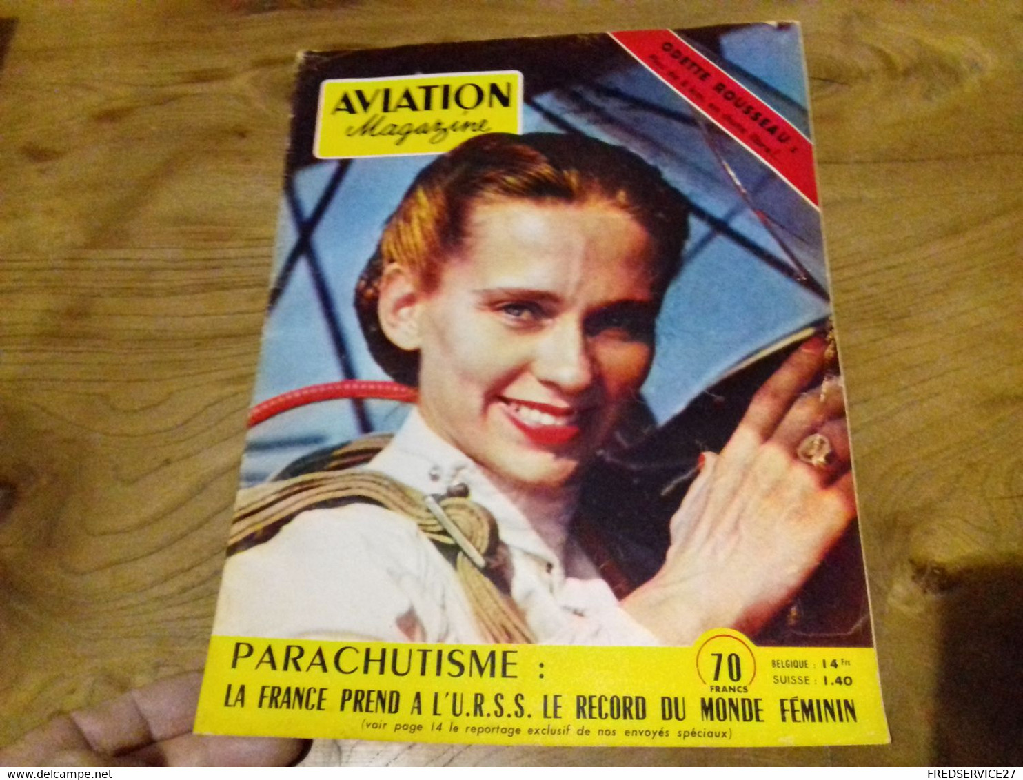 40/ AVIATION MAGAZINE N°  148 1956 ODETTE ROUSSEAU PLUS DE 8 KM EN CHUTE LIBRE /AVION KANGOUROU - Luchtvaart