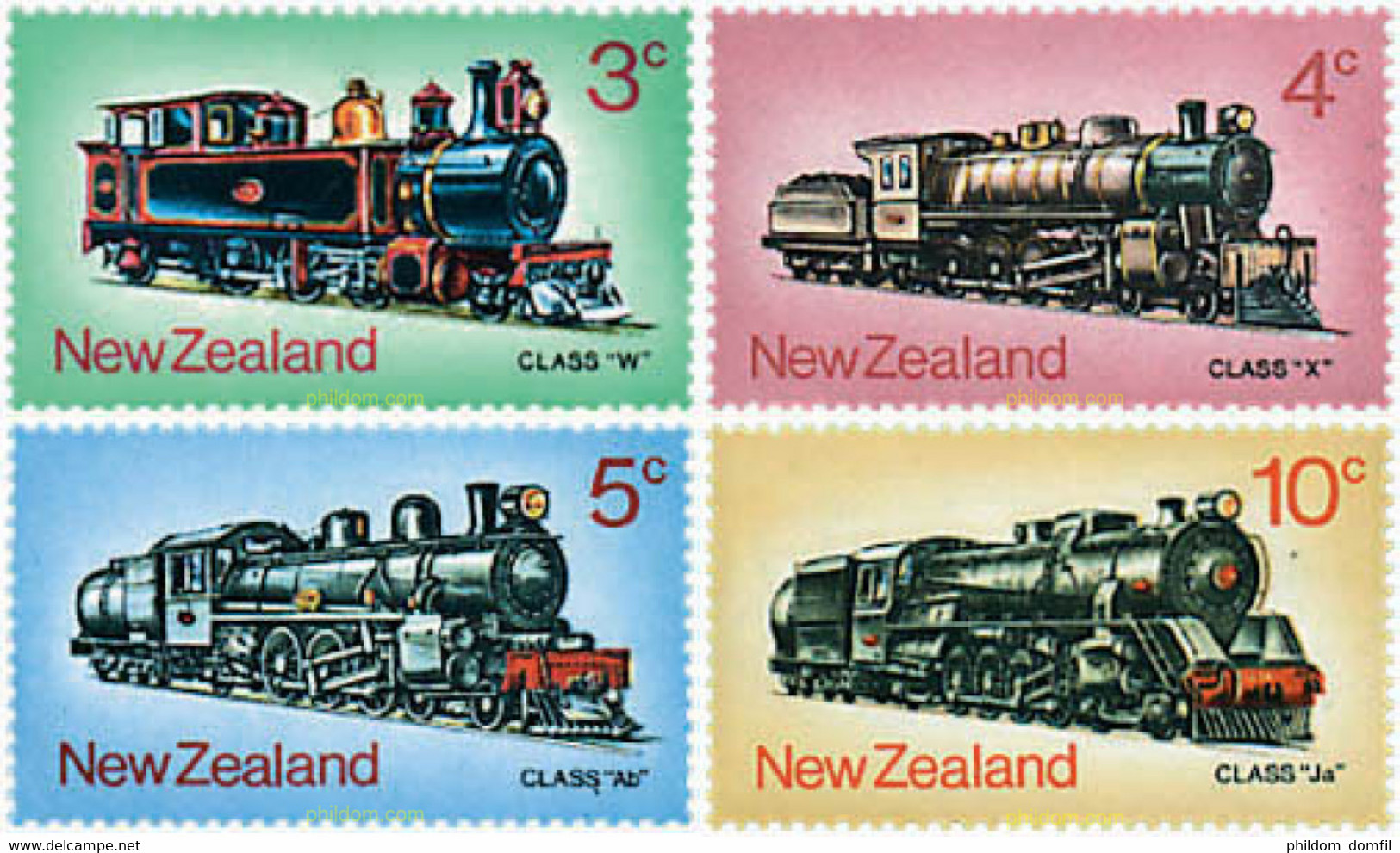 56775 MNH NUEVA ZELANDA 1973 LOCOMOTORAS DE VAPOR - Abarten Und Kuriositäten