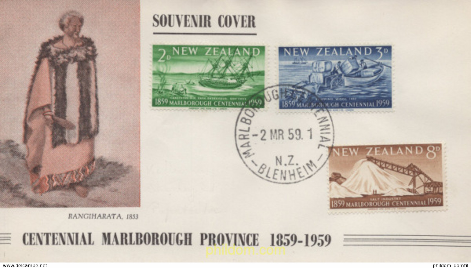 391414 MNH NUEVA ZELANDA 1959 CENTENARIO DE LA PROVINCIA DE MARLBOROUGH - Variétés Et Curiosités