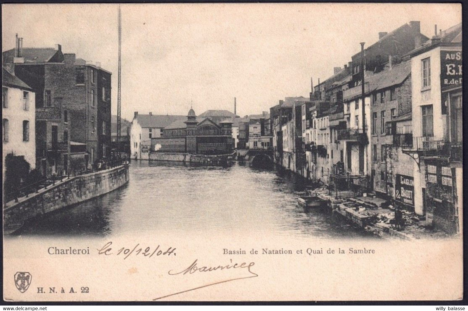 +++ CPA - CHARLEROI - Bassin De Natation Et Quai De La Sambre  // - Charleroi