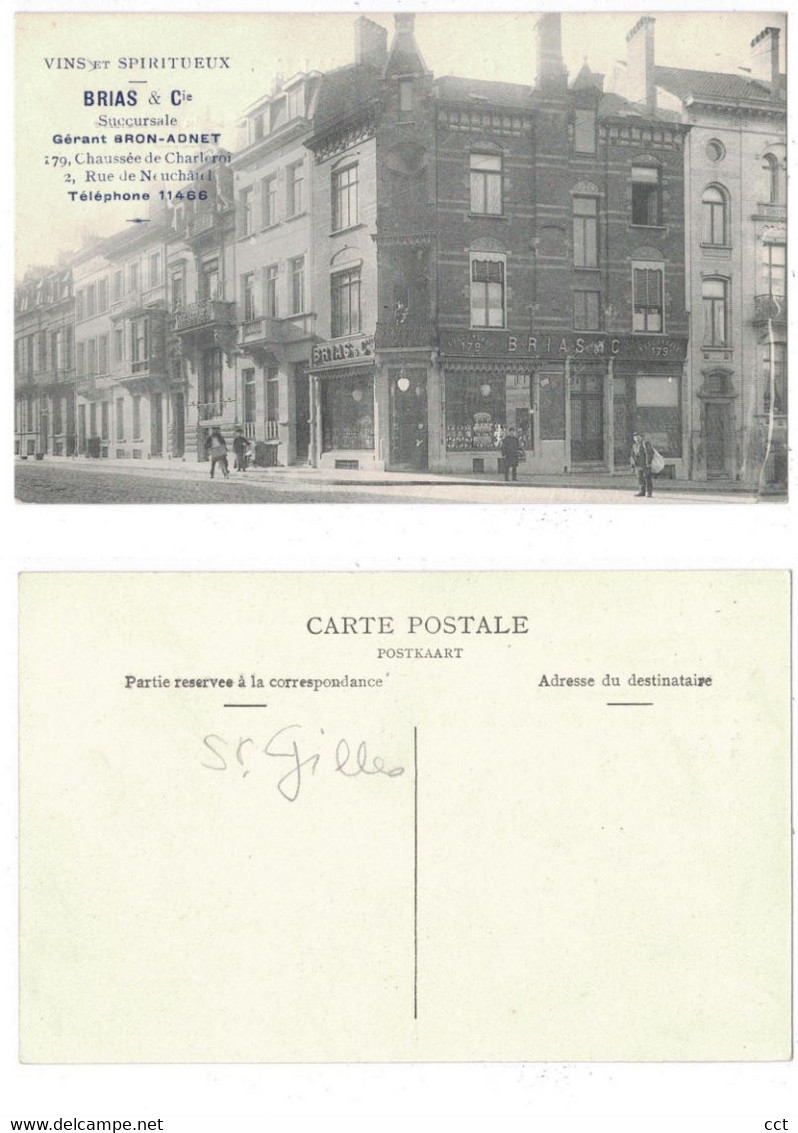 Saint-Gilles  Bruxelles   Vins Et Spiritueux Brias & Cie  Gérant Bron-Adnet  Chaussée De Charleroi - St-Gilles - St-Gillis