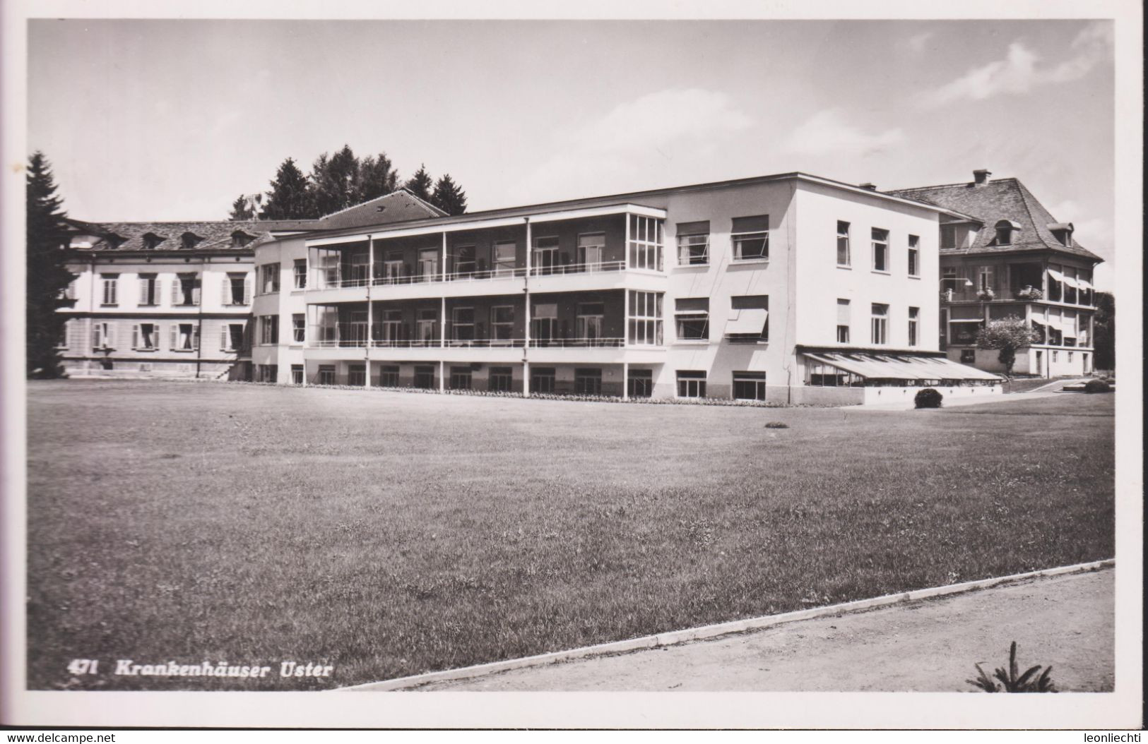 AK: 1943  Krankenhäuser Uster. Gelaufen, - Uster