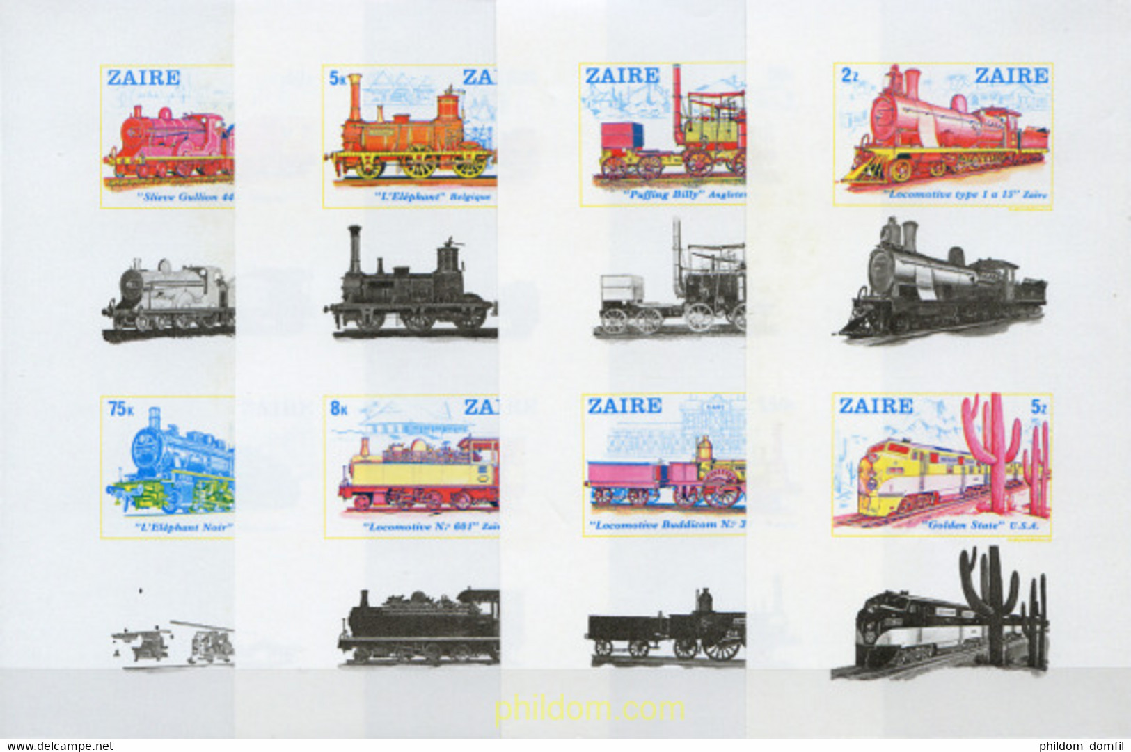 254154 MNH ZAIRE 1980 LOCOMOTORAS - 1980-1989