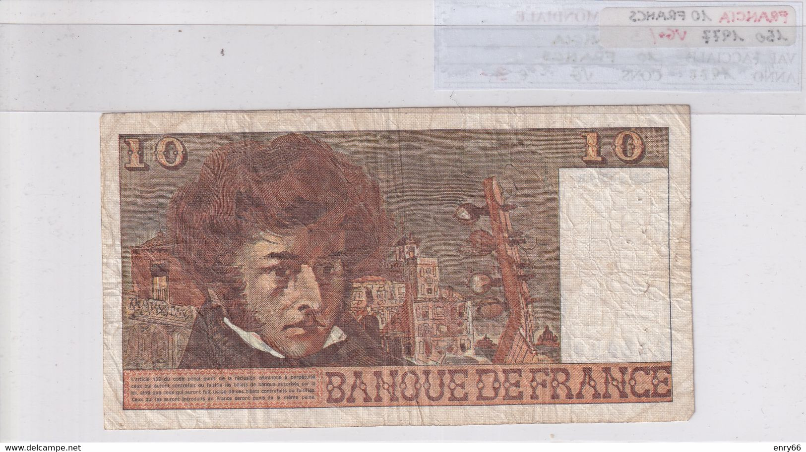 FRANCIA 10 FRANCS 1977 P 150 - 10 F 1972-1978 ''Berlioz''