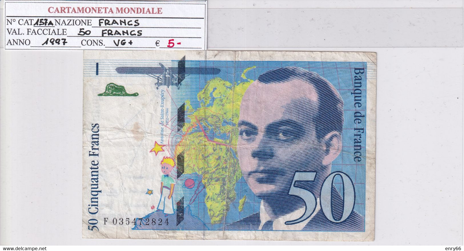 FRANCIA 50 FRANCS 1997 P 157A - 50 F 1992-1999 ''St Exupéry''