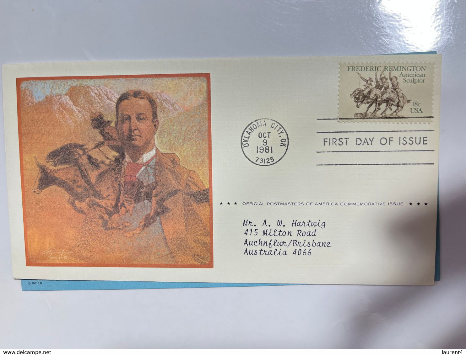 (1 M 42) USA FDC Covers (with Insert) - Frederic Remington (1 Cover) 1981 - 1981-1990