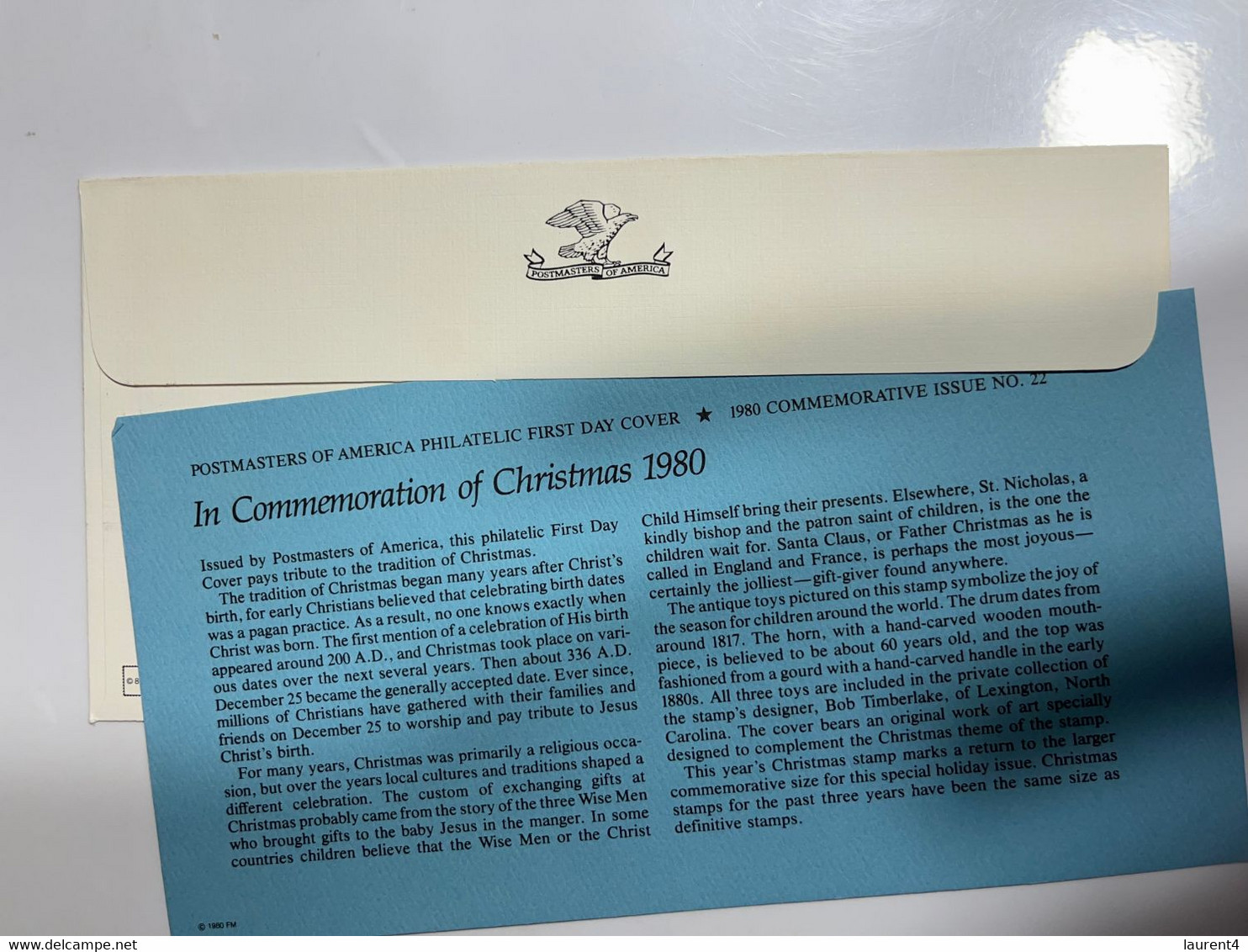 (1 M 42) USA FDC Covers (with Insert) - Chirstmas (1 Cover) 1980 - 1981-1990