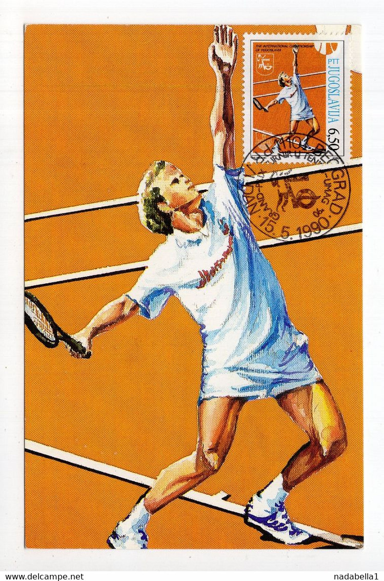 1990. YUGOSLAVIA,BELGRADE,MAXIMUM CARD,UMAG,ATP TOUR 1990 YUGOSLAV OPEN-UMAG - Cartes-maximum