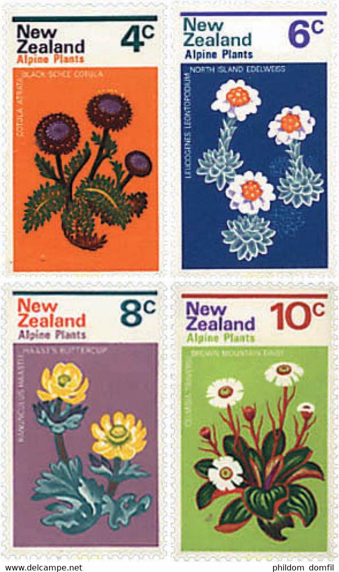 95010 MNH NUEVA ZELANDA 1972 FLORES DE MONTAÑA - Variétés Et Curiosités