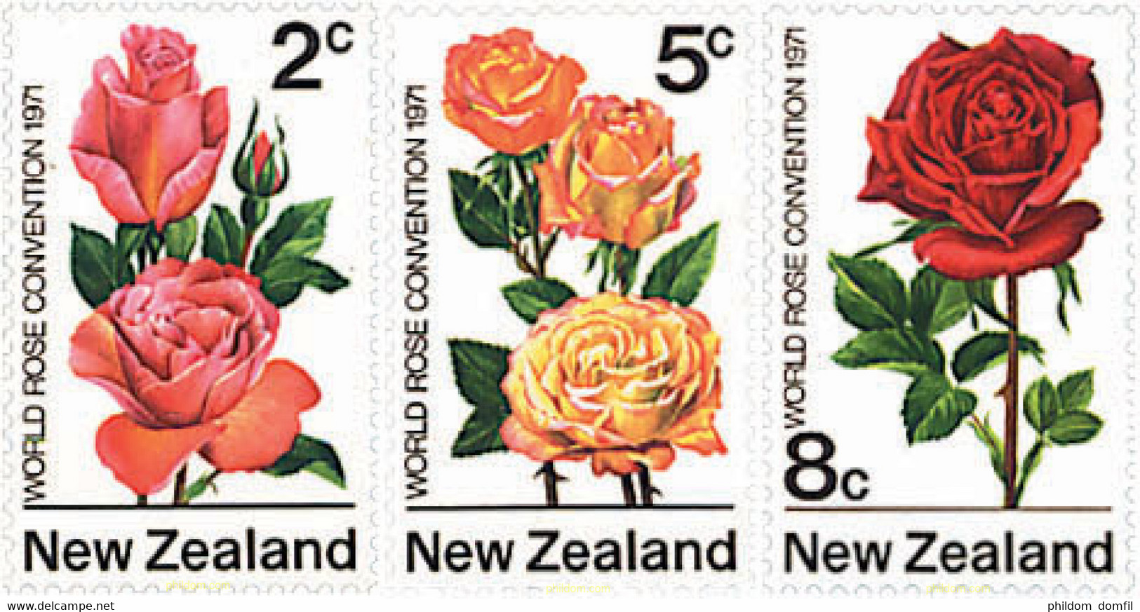 95007 MNH NUEVA ZELANDA 1971 CONVENCION MUNDIAL DE ROSAS - Abarten Und Kuriositäten