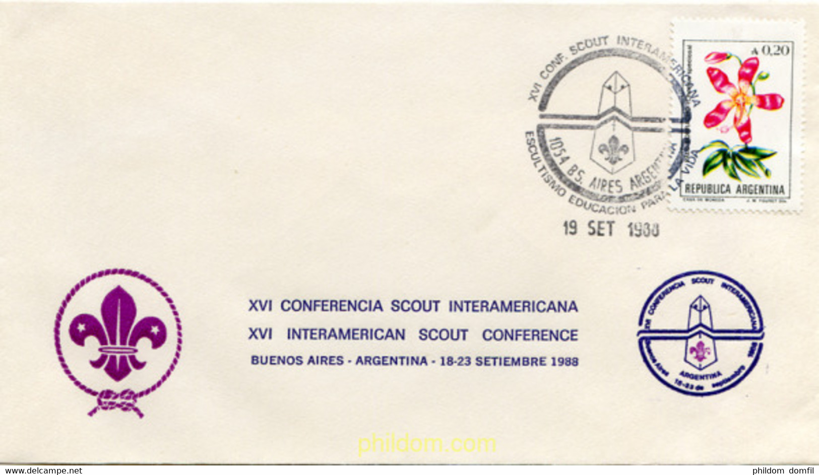 266155 USED ARGENTINA 1985 FLORES - Gebraucht