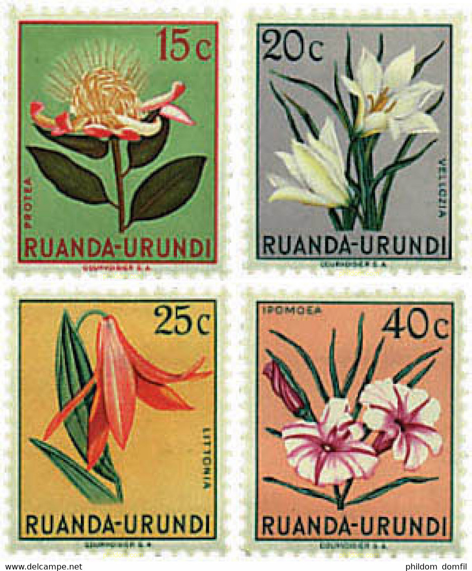 633734 MNH RUANDA URUNDI 1953 FLORES REGIONALES - Covers & Documents