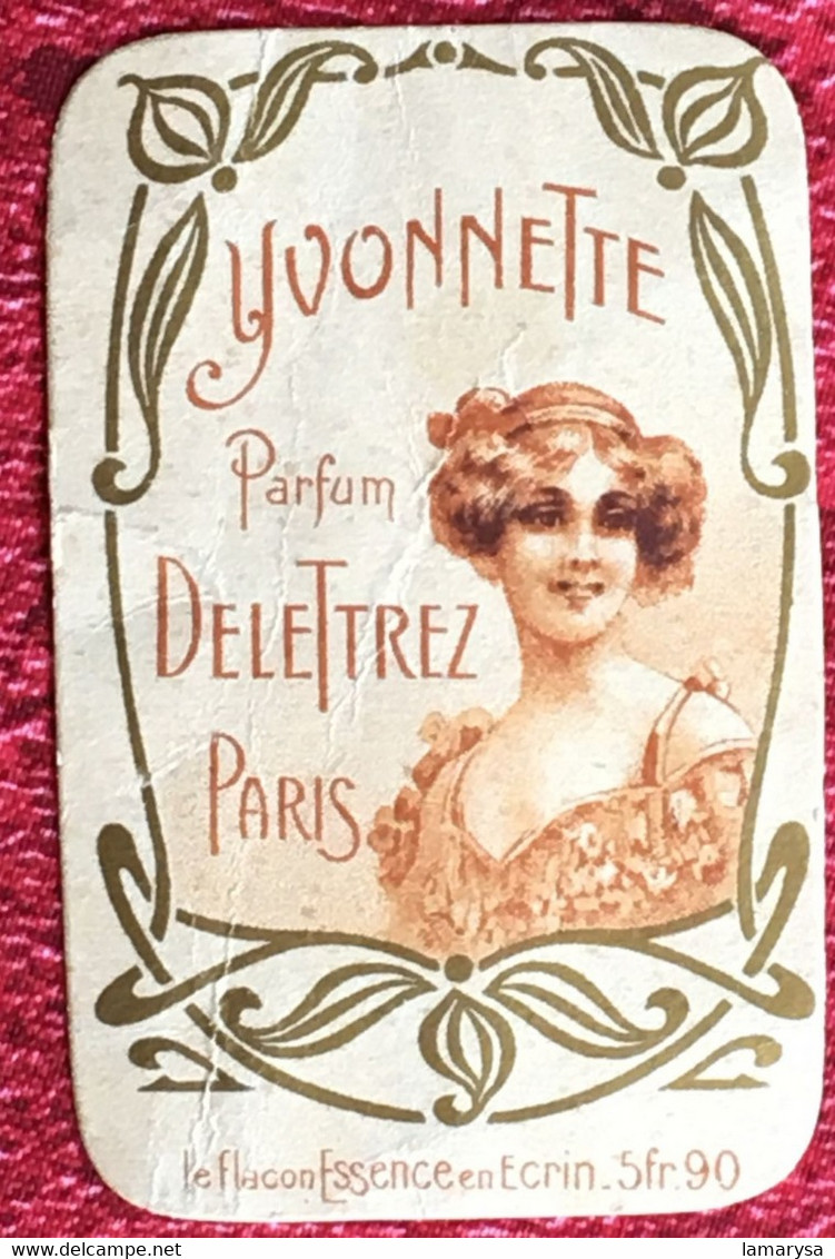 Rare étiquette Flacon Yvonnette Parfum Deletrez Paris-1915 Envoyée Pr Poilu à Fiancée Louise épicerie Pce Pasteuil Rians - Etichette