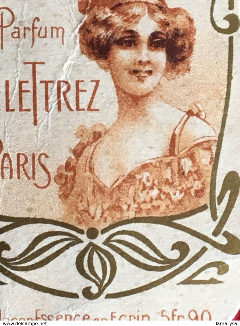 Rare étiquette Flacon Yvonnette Parfum Deletrez Paris-1915 Envoyée Pr Poilu à Fiancée Louise épicerie Pce Pasteuil Rians - Etiketten