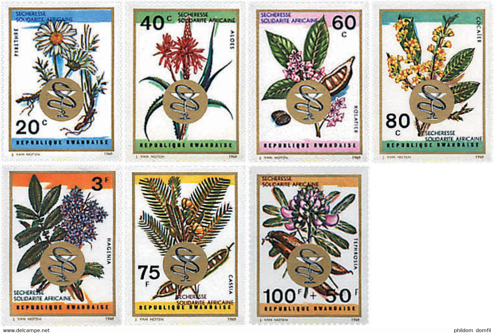 93893 MNH RUANDA 1973 PLANTAS MEDICINALES - 1970-1979