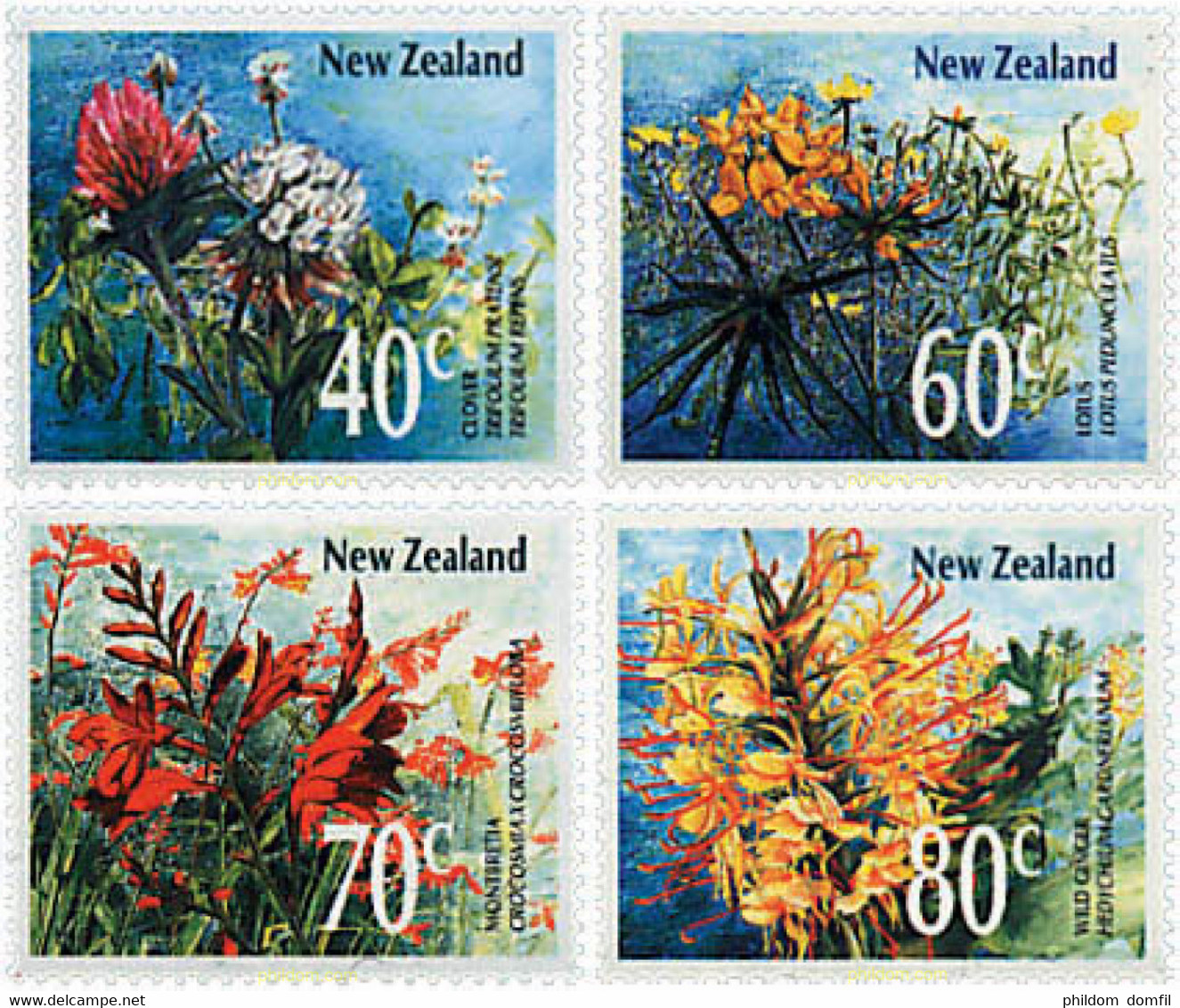 95021 MNH NUEVA ZELANDA 1989 FLORES SILVESTRES - Variétés Et Curiosités