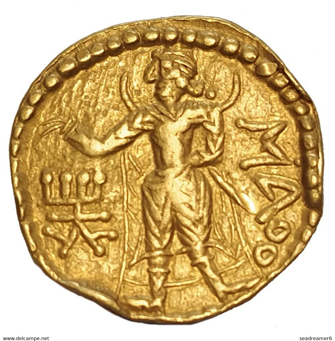 Pièce Indienne Or - Empire Kouchan - Huvishka - Dinar - 140-180 AD - Bactriane - Indias