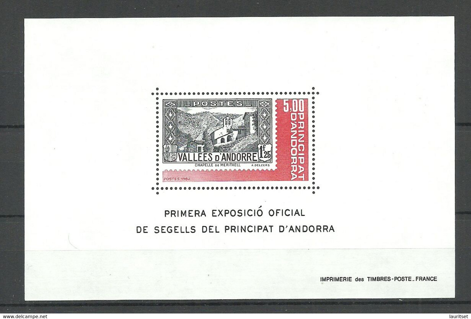 ANDORRE Andorra 1982 S/S Block Michel 11 MNH - Hojas Bloque