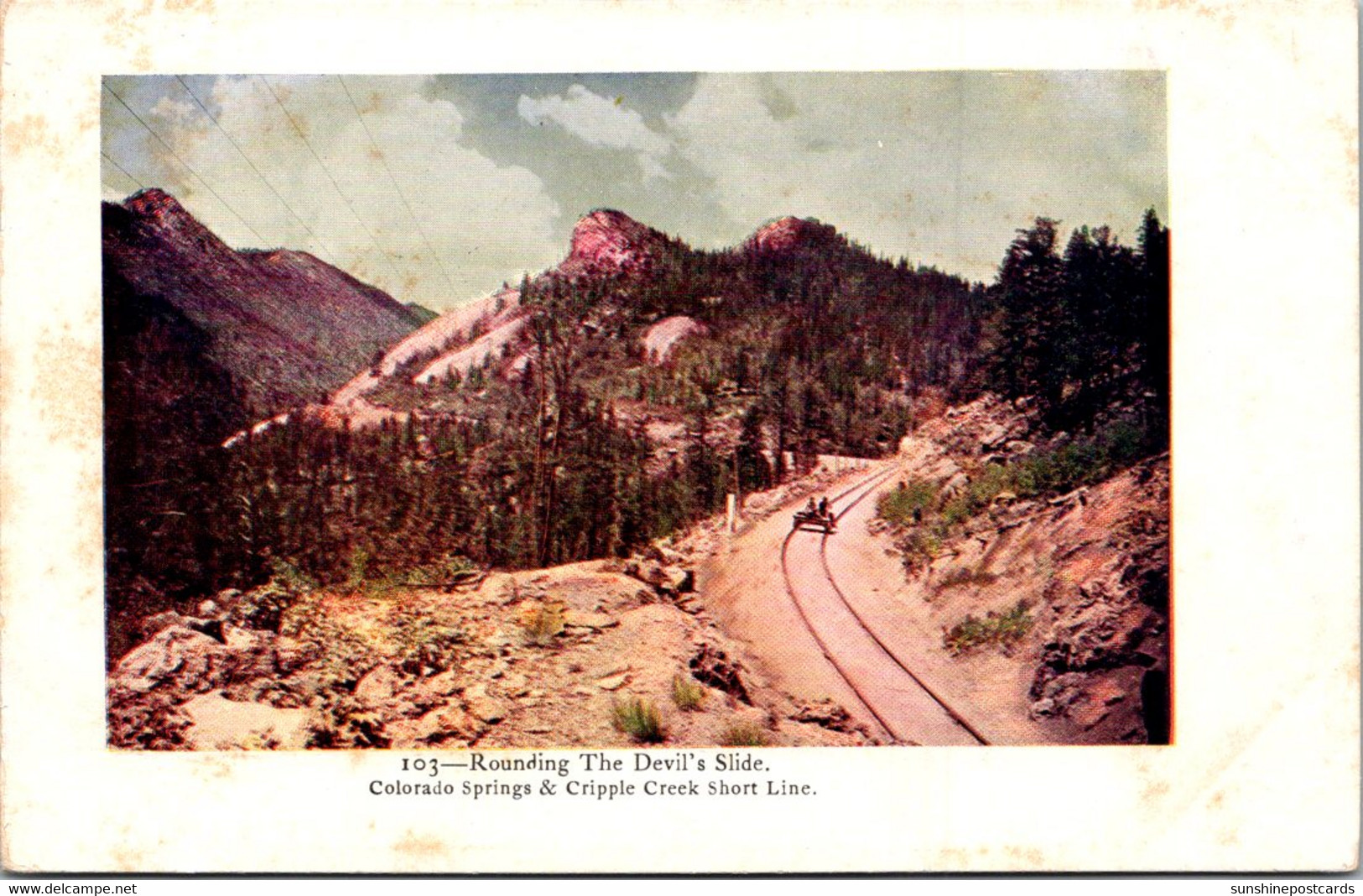 Colorado Rounding The Devil's Slide Colorado Springs & Cripple Creek Short Line - Colorado Springs