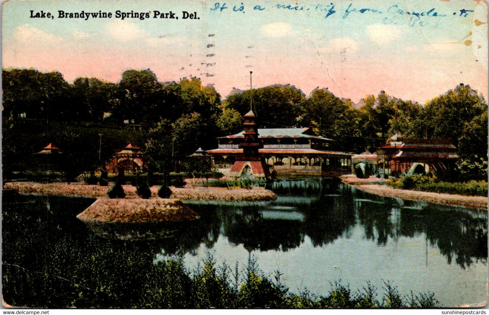 Delaware Brandywine Springs Park The Lake 1914 - Autres & Non Classés