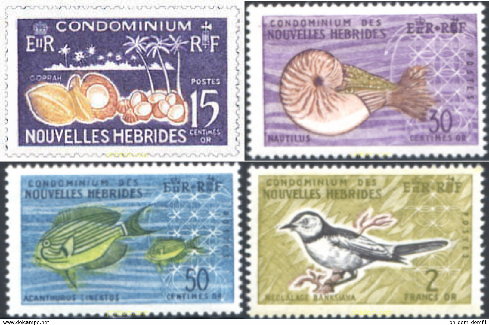 263022 MNH NUEVAS HEBRIDAS 1963 FLORA Y FAUNA - Lots & Serien