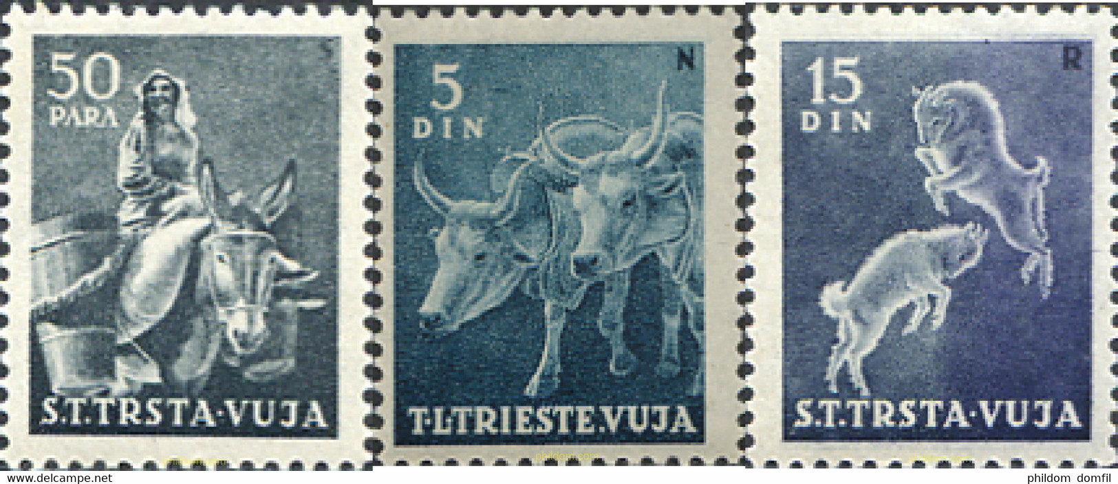 239849 MNH TRIESTE Zona B 1950 FAUNA - Autres & Non Classés