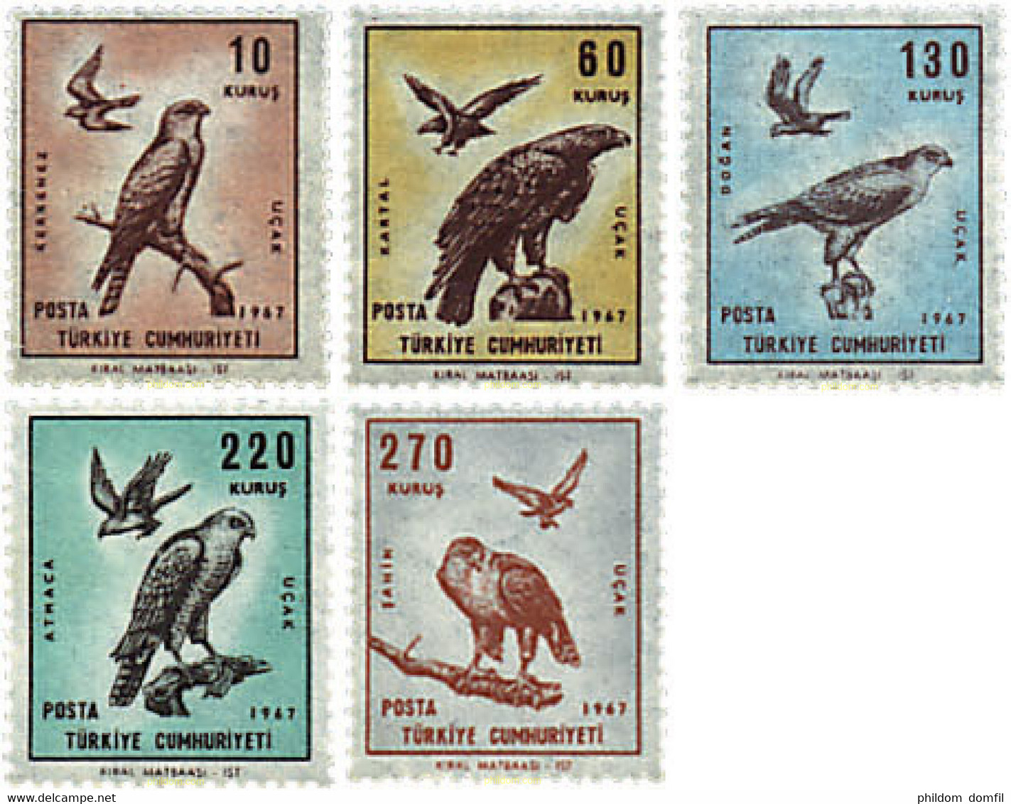 35606 MNH TURQUIA 1967 AVES DE PRESA - Collections, Lots & Series