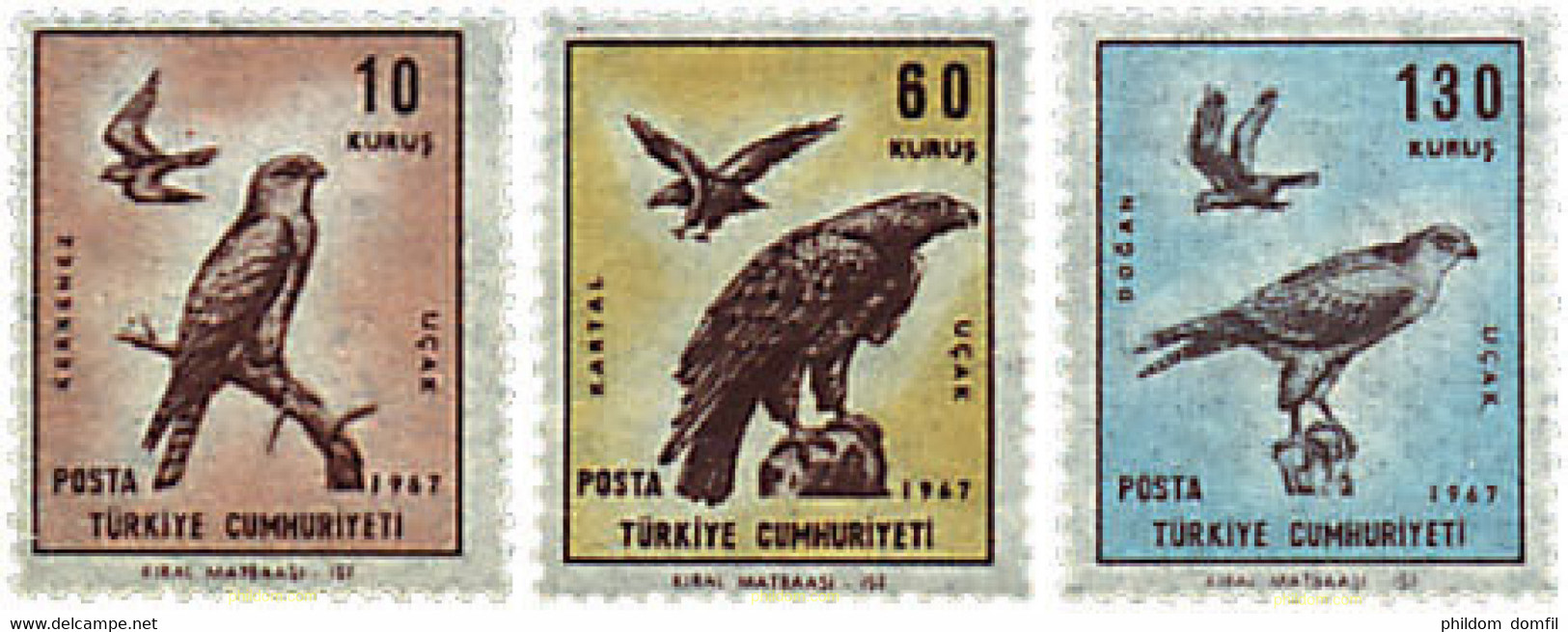 209878 USED TURQUIA 1967 AVES DE PRESA - Collections, Lots & Séries