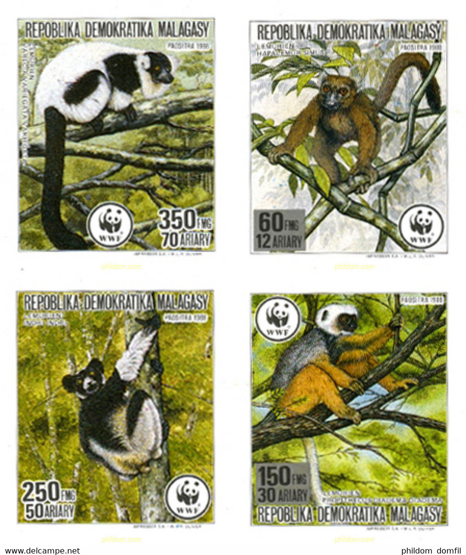 14977 MNH MADAGASCAR 1988 FAUNA DE MADAGASCAR - Chimpanzees