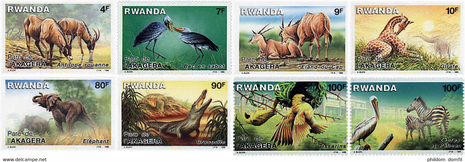 31254 MNH RUANDA 1986 PARQUE DE AKAGERA - 1980-1989