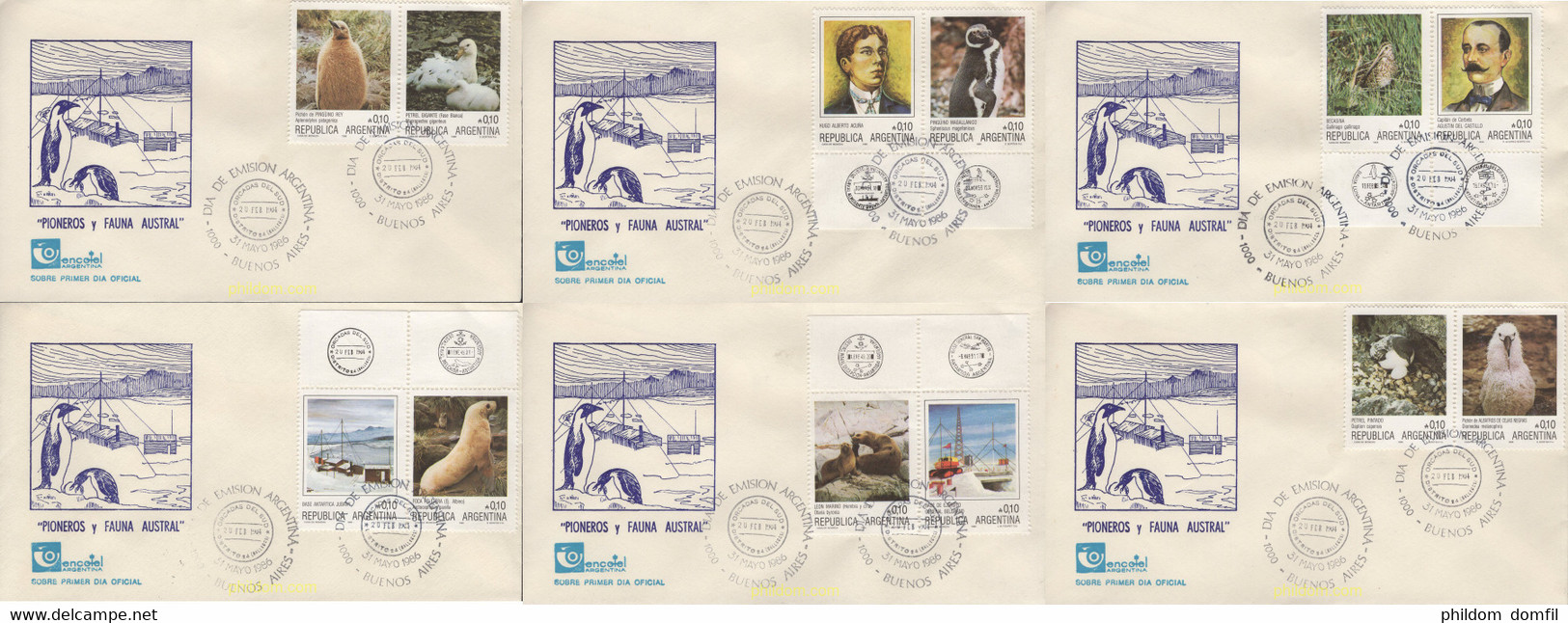 550235 MNH ARGENTINA 1986 BASES ANTARTICAS ARGENTINAS Y FAUNA - Used Stamps