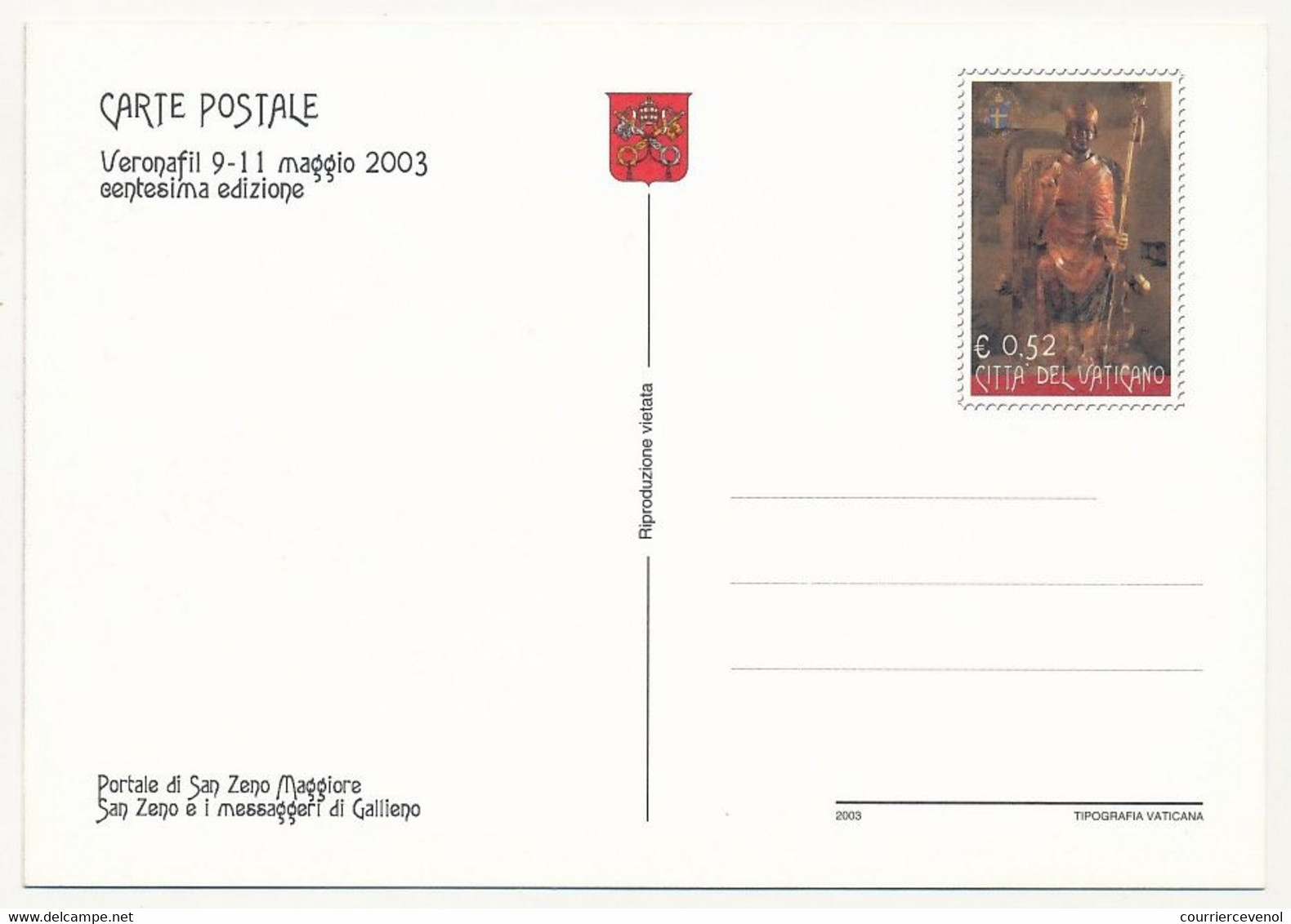 VATICAN - 5 CPM Neuves (entiers Postaux) Portail De La Basilique San Zeno à Vérone, Dans Pochette Veronafil - Postal Stationeries
