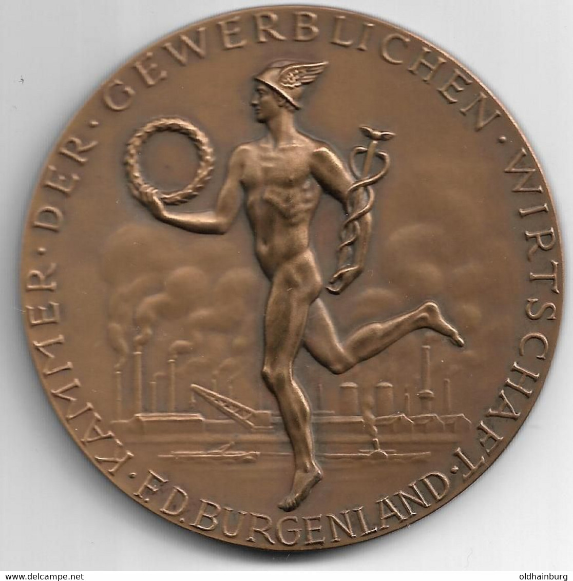 1390y: Medaille Der Kammer Der Gewerblichen Wirtschaft Burgenland 1970 In Bronze, "Für Besondere Verdienste" - Professionali / Di Società