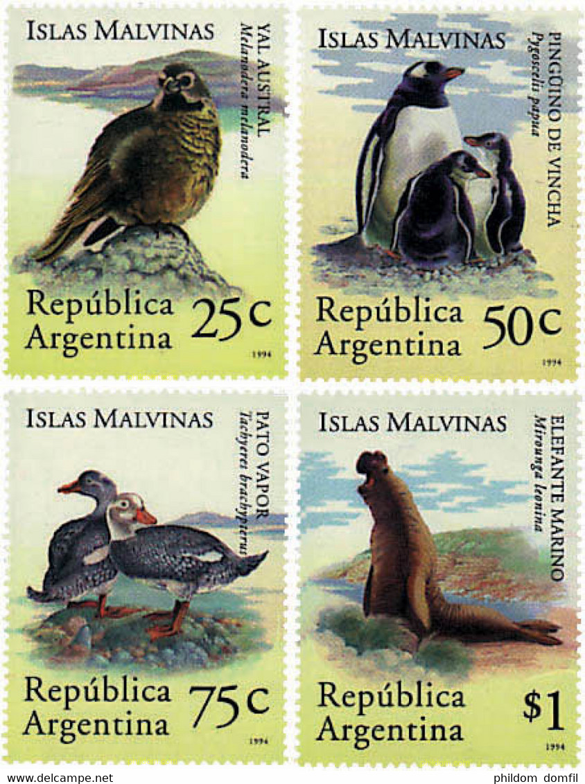 32838 MNH ARGENTINA 1994 FAUNA DE LAS ISLAS MALVINAS - Gebruikt