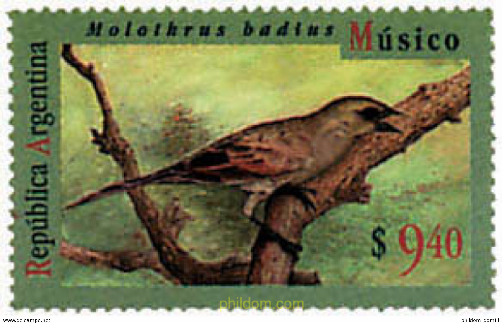 32868 MNH ARGENTINA 1995 PAJARO CANTOR - Oblitérés